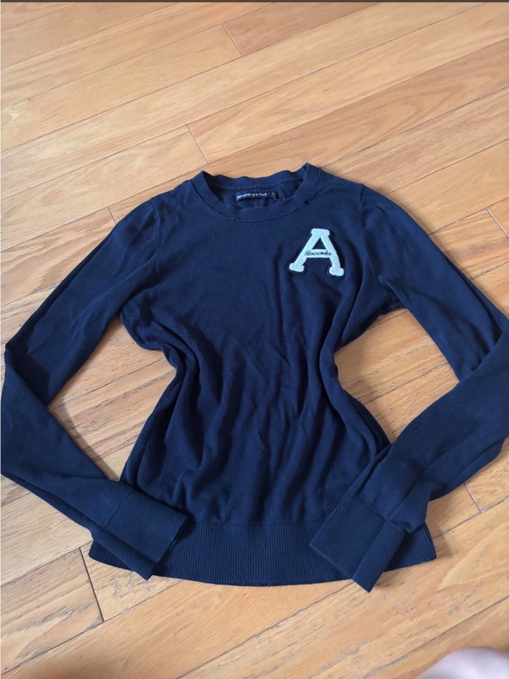 Abercrombie & Fitch Navy Logo Crewneck Sweater Size XS